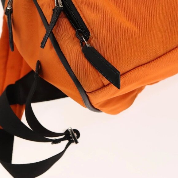 GUCCI Backpack Nylon Leather Orange Black Silver Auth bs28642 - Picture 4 of 14